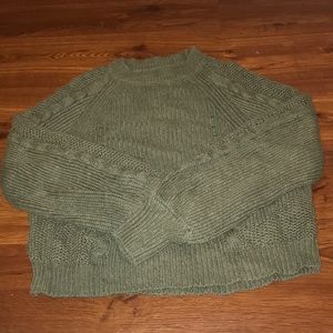 american eagle green soft sweater